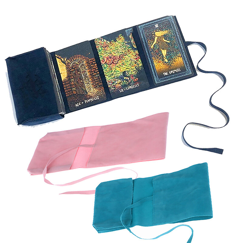 1 buah kantong kartu Tarot tas penyimpanan kain penyihir ramalan perhiasan astrologi tas dadu Permainan Tarot aksesoris tas penyimpanan