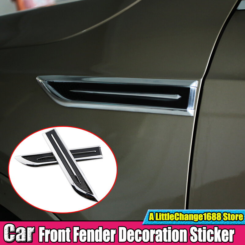 Car ABS Chrome Trim Car Side Modified Sticker Auto Front Fender Decoration Sticker for Audi A3 A4 A5 A6 Q3 Q5 Q7 Car Accessories