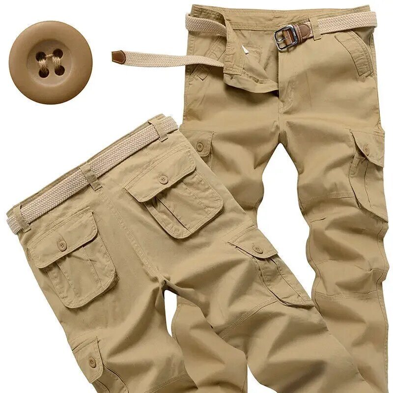 Celana kargo untuk pria luar ruangan celana panjang pria Navy Hiking Musim Panas Korea Vintage mewah kualitas tinggi pakaian ukuran besar pas reguler