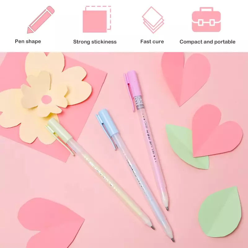 Macaron Dot Glue Pen 20s Fast Drying for Student DIY Creative Pen Shape Safe Material School Business Office Stationery Supplies