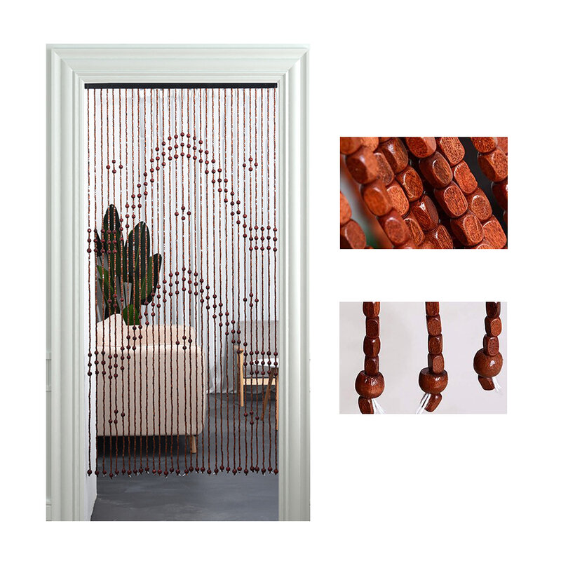Дверная занавеска в китайском стиле, бамбуковые деревянные бусины, волнистая струна, изысканный декор для двери ручной работы, разделительная занавеска для комнат