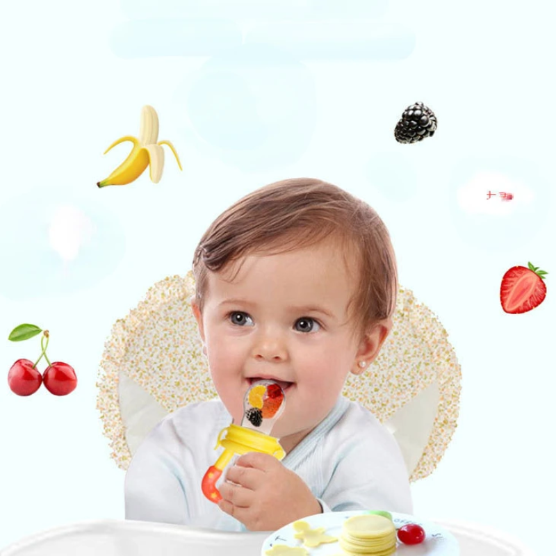 الطفل الغذاء تغذية ملعقة عصير النازع مضغ الفاكهة الخضار Bite أكل مساعد سيليكون آمنة الأطفال المائدة زجاجات الرضع