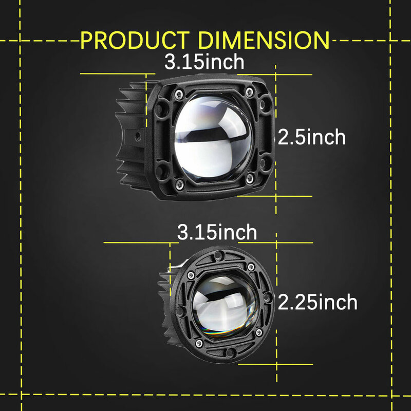 BMAD cápsulas de luz LED de 3 "para todoterreno, foco de montaje empotrado de 12V y 24V, luces antiniebla de Ojos de Ángel para Jeep Lada Niva Truck 4x4 Atv