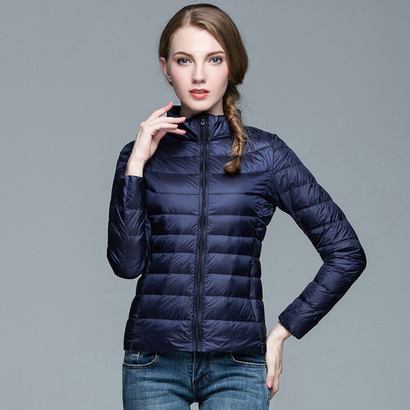 Ultra Light 90% White Duck Puffer Jacket For Women 2023 Autumn Winter Stand Collar Thin Down Coat Keep Warm Portable Outwear