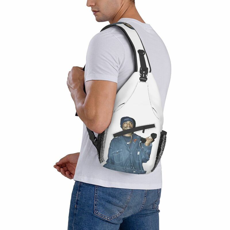 Tupac pequeno crossbody sling bag, mochila de ombro, viagem, caminhadas Daypacks, rapper, foto simples, peito, moda