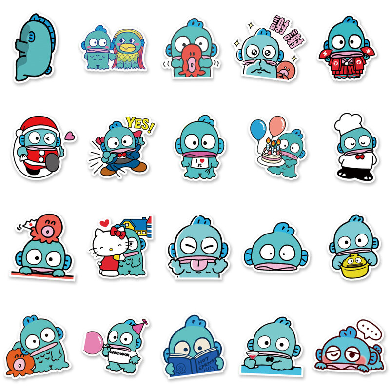 50/100Pcs Cartoon Kawaii Hangyodon Sticker for Scrapbooking Stationery Waterproof Decals for Laptop Suitcase Kid's Gift