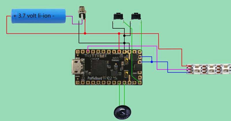 Proffie-Placa de sonido V2.2 para Neopixel Lightsaber Carry, tarjeta SD de 16GB, incluye 32 juegos de fuentes de sonido y archivo de configuración, puede programar