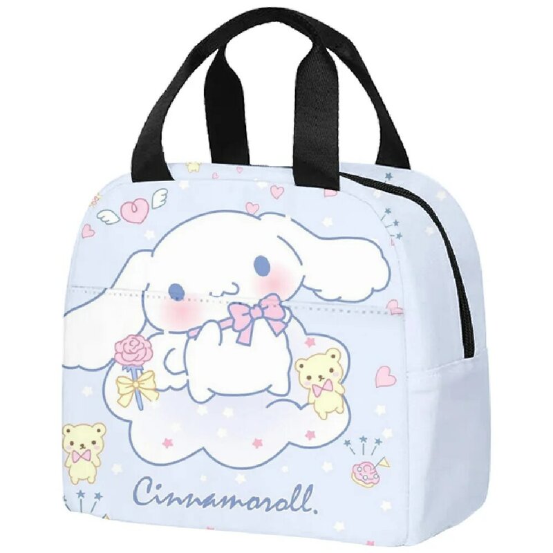 Cinnamorolls Series Student Portable Insulation Effect Lunch Box Bag Cute Cartoon Printing Lunch Bags Oxford Fabric Material Bag