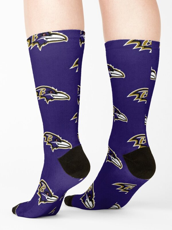 Cute-Ravens-Icon kaus kaki olahraga keren pemanas kaus kaki musim dingin wanita pria