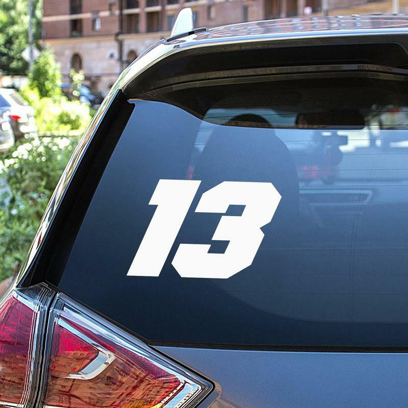 Car Modified Sticker Rear Window Number 13 Decor Decals For Auto Self-Adhesive Decoration Supplies For Motorcycles Laptops