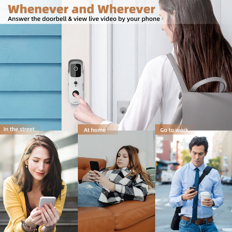 Tuya Smart Video Doorbell กันน้ำ Night Vision Home Security 1080P FHD กล้อง Digital Visual Intercom WIFI Tuya ประตู Bell