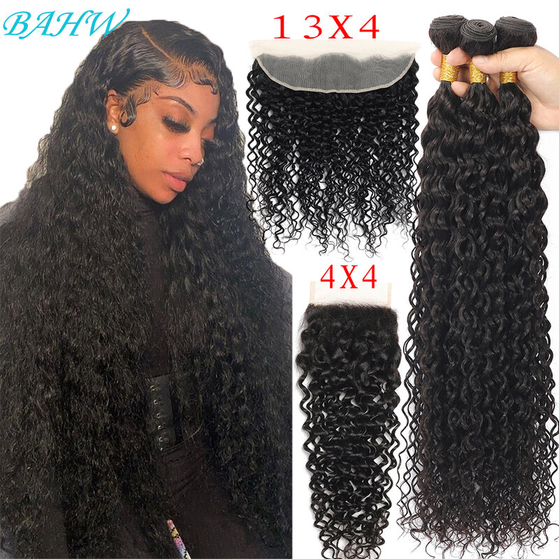 女性のための自然な色の人間の髪の毛のバンドル,3つの波状ストランド,4x4のクロージャー,100% のバージン,13x4,12a