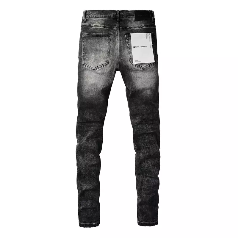 Pantalones Vaqueros pitillo de tiro bajo, Jeans de marca púrpura, alta calidad, reparación de parche azul, moda de calle alta, talla 28-40