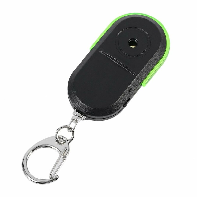 Anti-Lost Key Finder com luz LED, Mini Key Finder Sensor, Whistle Sound Locator, novo chaveiro