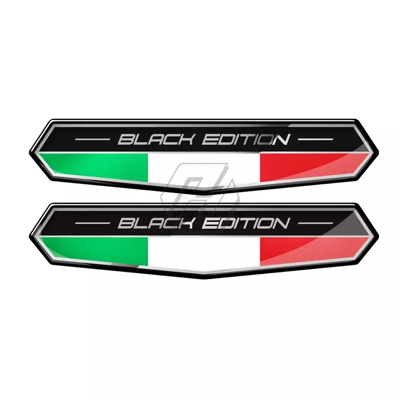 ملصق علم إيطاليا للدراجات النارية ، شارات طبعة سوداء إيطالية ، تصميم سيارة ، دراجة نارية ، 3D