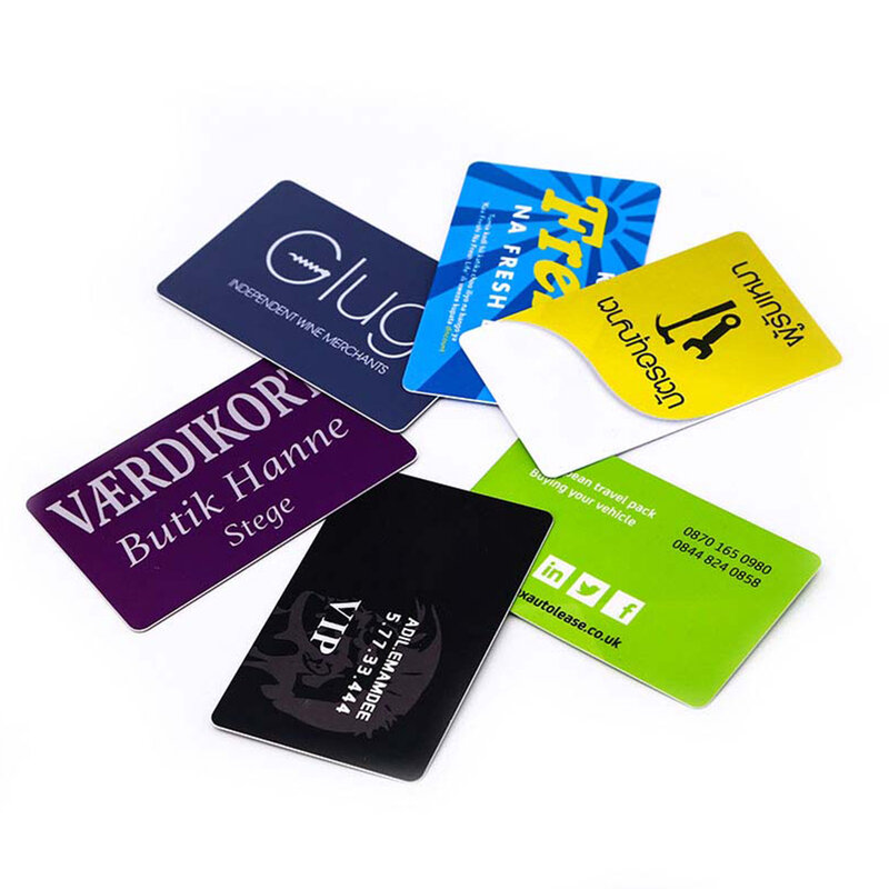 Cartões impermeáveis do PVC, cartão personalizado do Instagram, Cornor redondo para o escritório, projeto livre, código de QR