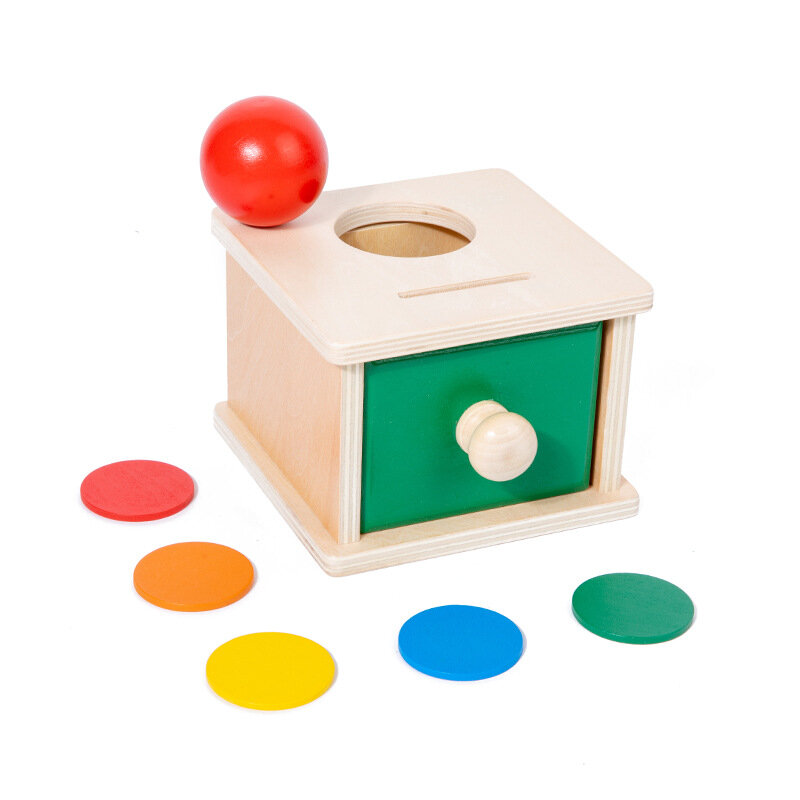 Asisten pendidikan dini mainan kayu kotak laci untuk taman kanak-kanak tenun Drum tekanan bola meja alat untuk bayi dan balita