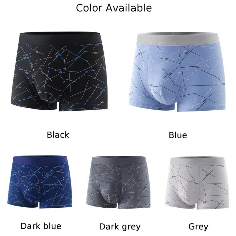 Men's Boxer Briefs Soft and Breathable Large Sizes Featuring Bulge Pouch Suitable for Casual Wear in All Seasons