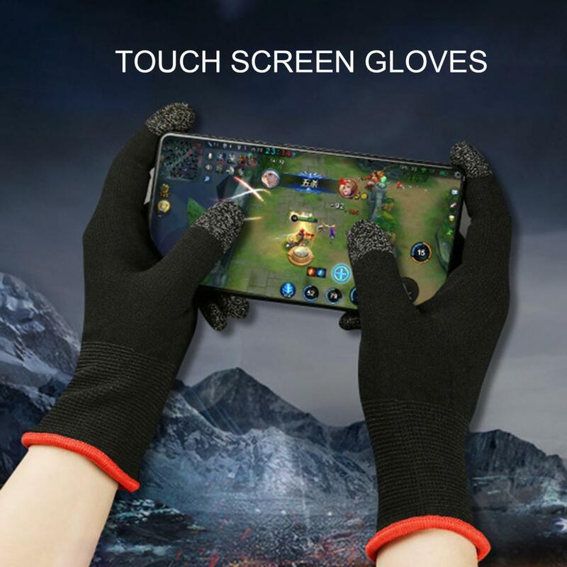 Breathable Gaming Gloves Breathable Lightweight Gaming Touch Screen Gloves for Mobile Games Sweat-proof Warm 2 Pairs