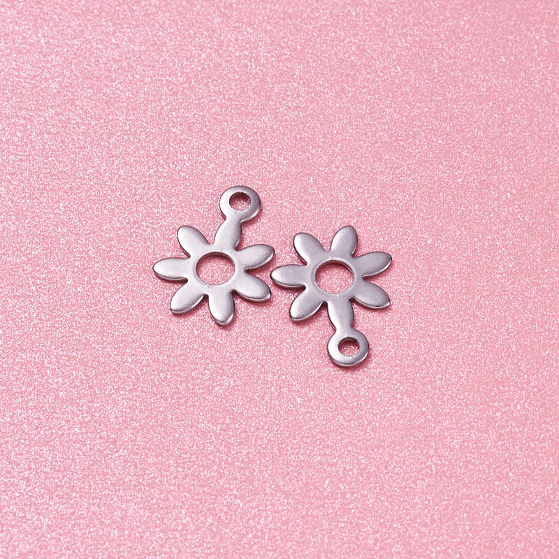 200 buah jimat bunga Mini 304 jimat baja tahan karat liontin lucu untuk membuat perhiasan DIY gelang kalung anting-anting kerajinan