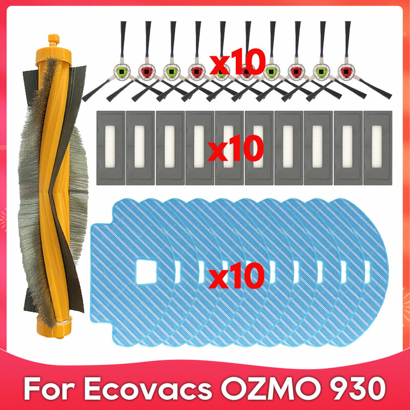 Подходит для Ecovacs Debot OZMO 930 / iRobot Roomba Combo R111840 - Фильтр, Боковая щетка, Ролик, Моющие тряпки - Запчасти для роботов-пылесосов