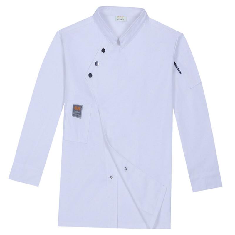 Unisex Chef Coat Cooker Long Sleeve Classic Lightweight with Pocket Catering