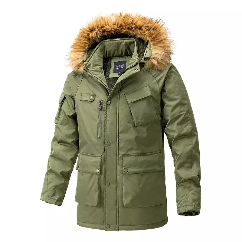 2023 Outdoor Leisure Parka for Men Cotton Hooded Long Coat High Quality Design Selling Leisure Parka for Men Winter Jacket