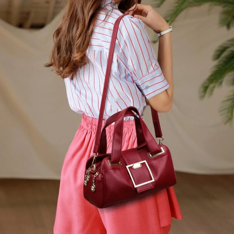 Bolsas vintage de couro macio para mulheres, bolsa de ombro feminina, designer de alta capacidade, alça superior