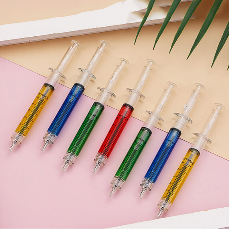 قلم إبرة حقنة متعدد الألوان ، قلم حبر جاف ، تصميم إبداعي ، مكتب والقرطاسية المدرسية ، قلم الجدة