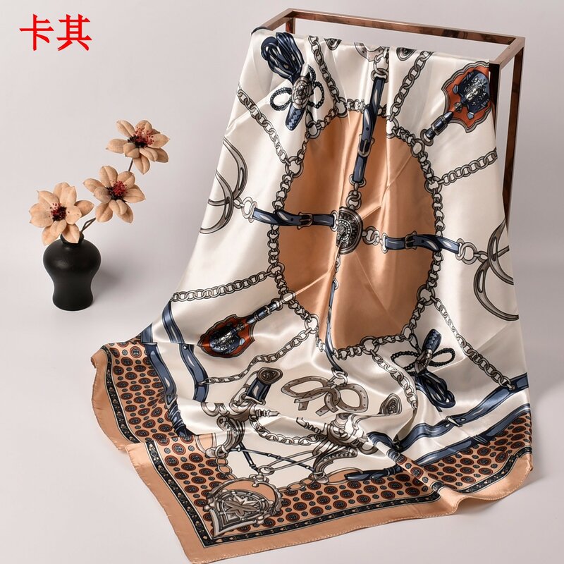 Spring and Summer New Fashion Chain Pattern WOMEN'S 90cm Square Printing Scarf