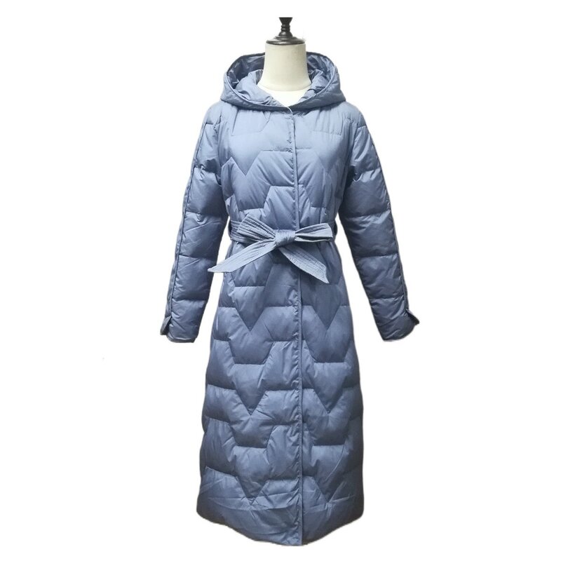 LMESS-abrigos largos de plumón de pato para mujer, color blanco, invierno, 2022