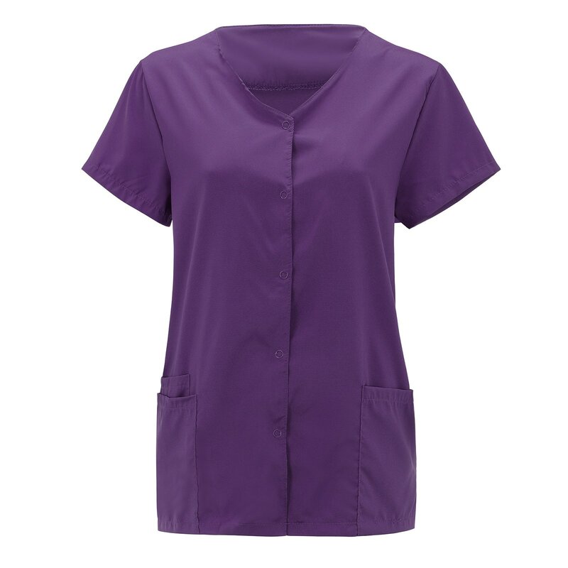 女性用半袖VネックTシャツ,介護,誕生日,ペット,医師,医療作業服