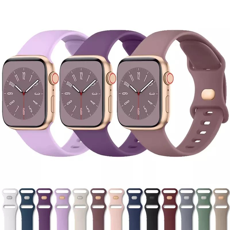 Zachte Siliconen Band Voor Apple Watch 8 7 6 5 4 3 Se Band Voor Iwatch Ultra 49Mm 45Mm 41Mm 40Mm 44Mm 38Mm 42Mm Horlogeband