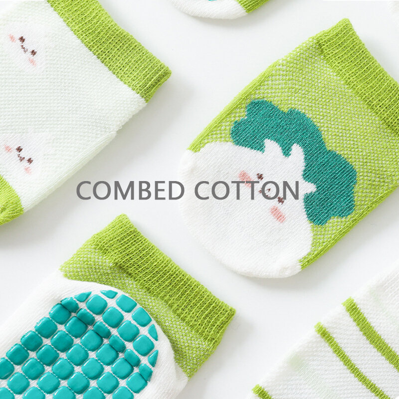 Modamama-Calcetines de algodón orgánico para bebé, medias antideslizantes, cálidos, para primavera y otoño, 3 par/lote