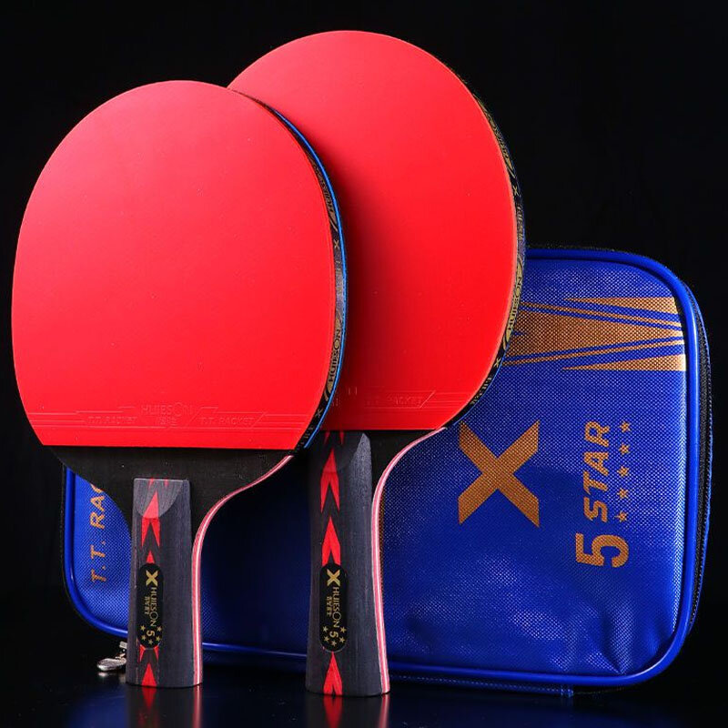 Huieson 5/6 Stern Tischtennis Schläger Carbon Offensive Ping Pong Schläger Paddle mit Abdeckung Tasche