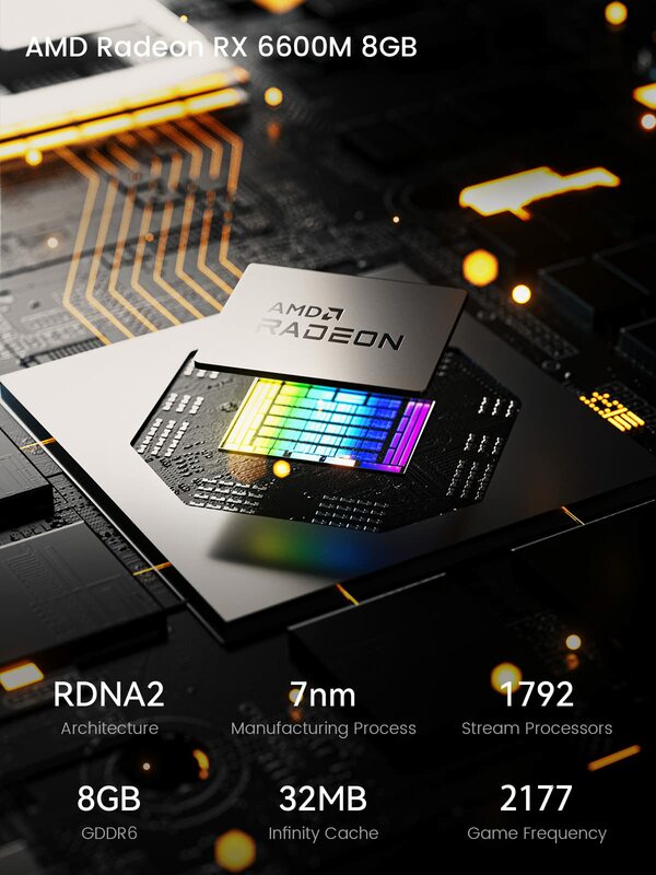 2023 MinisForum HX99G Mini PC Windows 11 AMD Ryzen 9 6900HX AMD Radeon RX 6600M DDR5 32GB 512GB SSD USB4 Desktop Gaming Computer