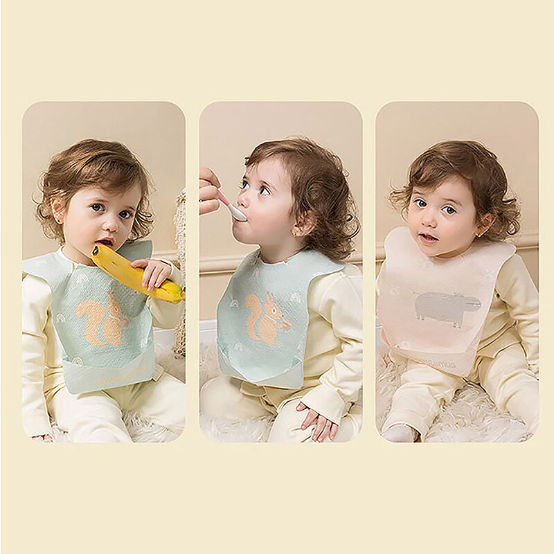 Babero de silicona suave impermeable para bebé, bonito babero ajustable con estampado de dibujos animados, herramientas de alimentación para niño y niña