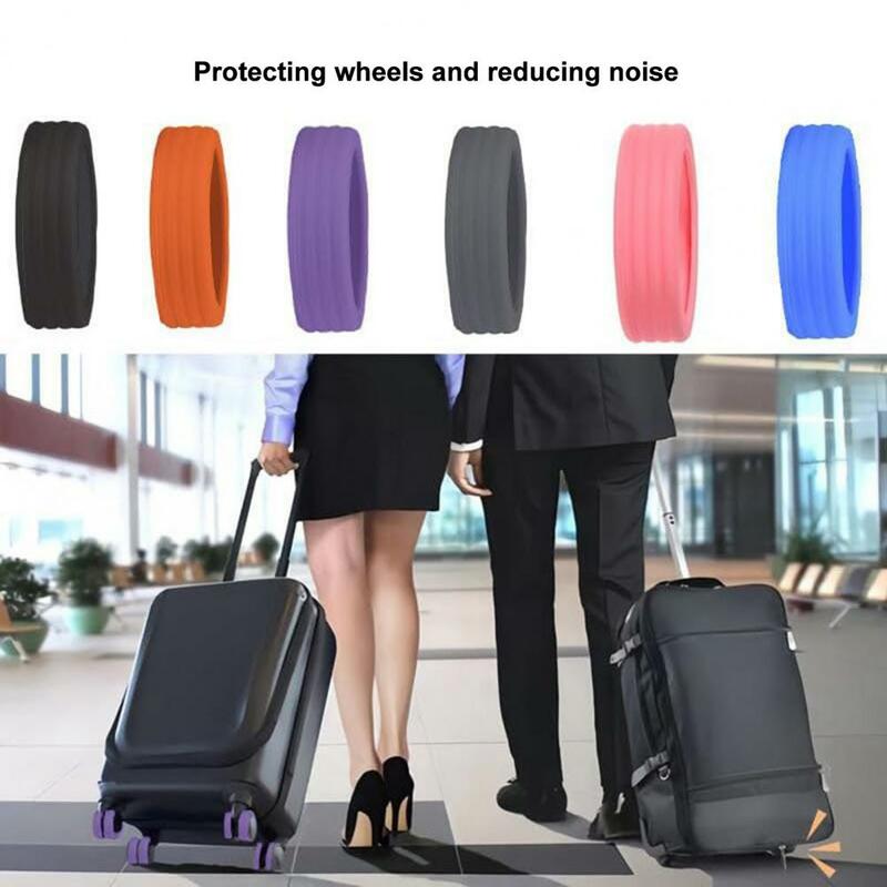 8/4PCS Luggage Wheels Protector Silicone Wheels Caster Shoes Travel Luggage Suitcase Reduce Noise Wheels Guard Cover Accessories