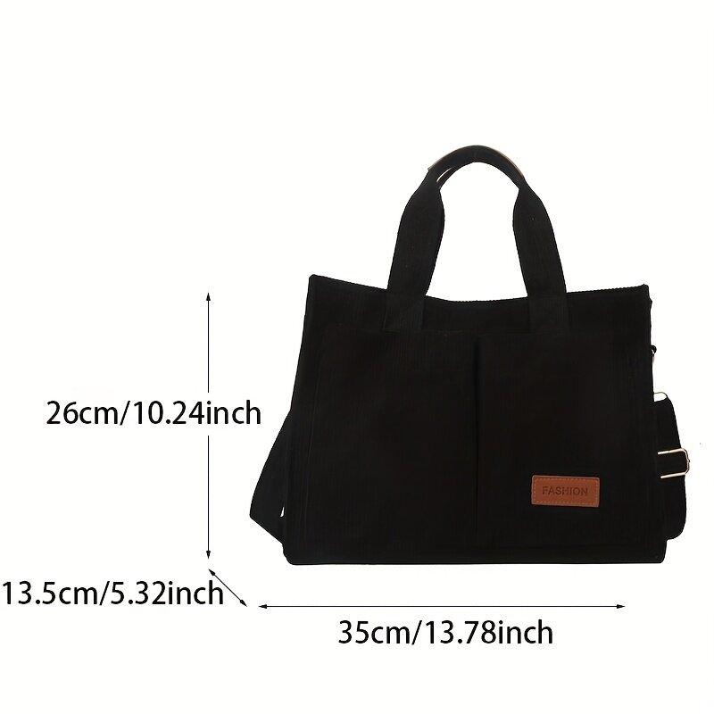 Women's Corduroy Tote Bag Large Capcity Handbags for Women Commuting Women's Bag Messenger Shoulder Bag Female Handbag