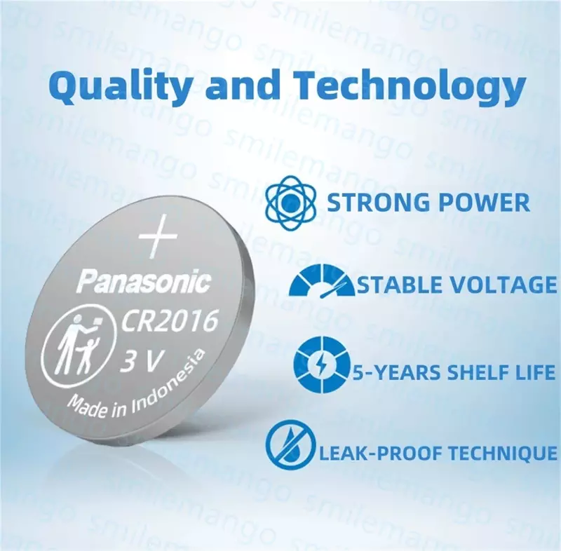 Panasonic bateria de lítio para carro, controle remoto, relógio, placa-mãe, botão, célula moeda, 3V, CR2016, DL2016, BR2016, 2-50pcs