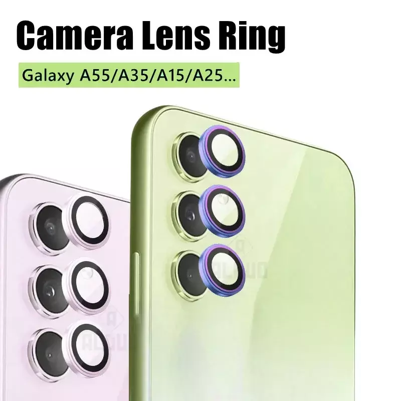 Szkło pierścieniowe do aparatu Samsung Galaxy A55 A35 A25 A05 A05S A15 5G A54 A34 A14 ochronna metalowa osłona na ekran