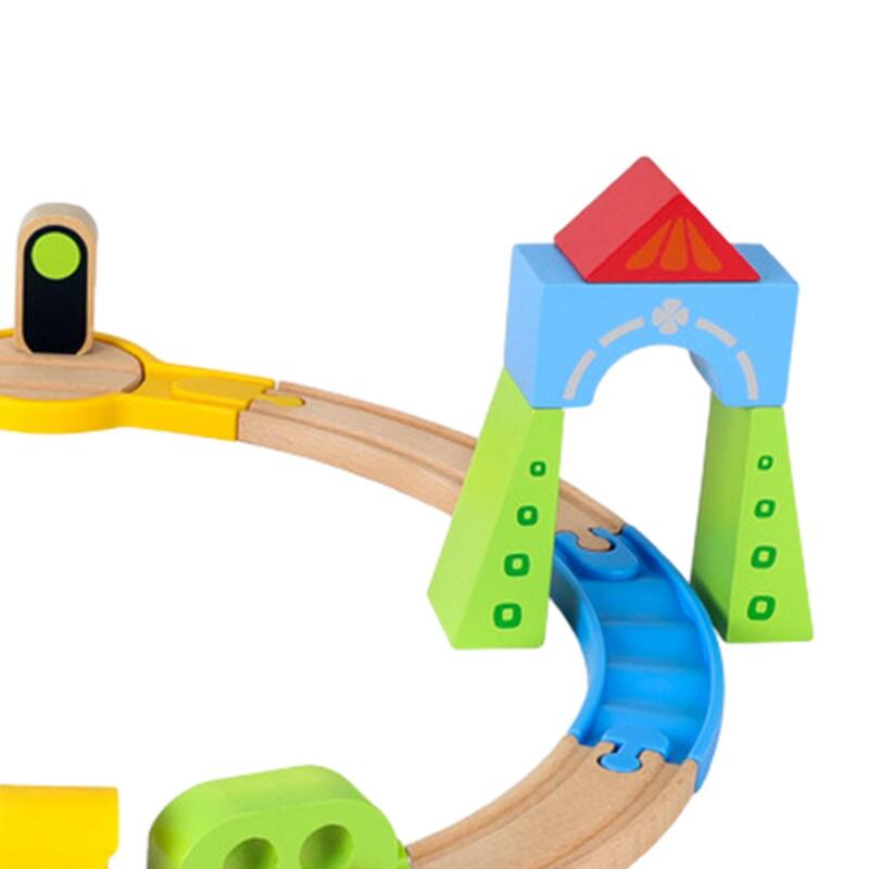 Conjunto de trem de madeira para criança, Acessórios interativos, Brinquedos de madeira para crianças, Presentes dos Namorados para 4-7 Crianças Preschool Toddler Gifts