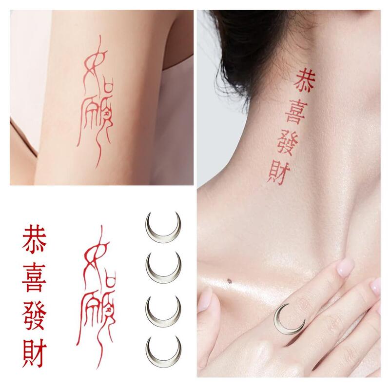Pegatinas de tatuaje de Luna a prueba de agua, tatuaje femenino duradero, simulación de tatuaje falso, papel facial de Luna, chica hermosa d H5Q3