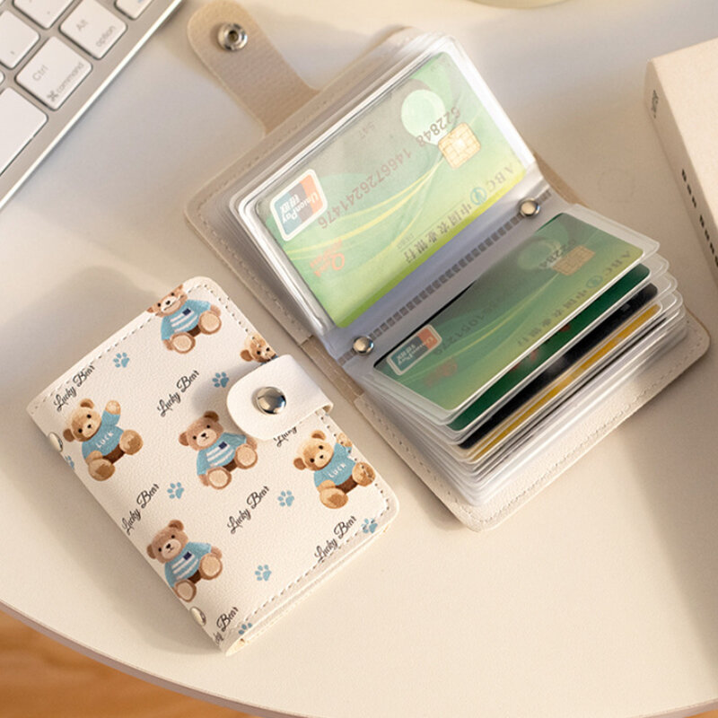Porte-cartes ultra-mince de grande capacité pour hommes, dessin animé mignon, petit, compact, planificateur de conducteur, style simple, fente multi-cartes