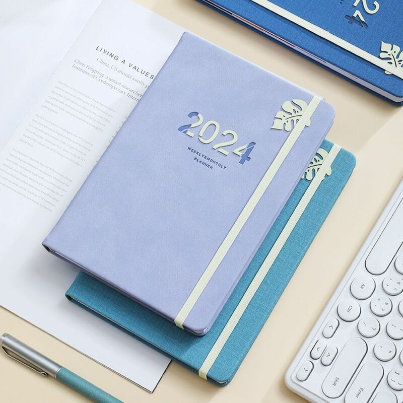 Agenda en inglés 2024 A5, cuaderno para tomar notas, organizador de tiempo, cuaderno de negocios, Bloc de notas, diario, planificador