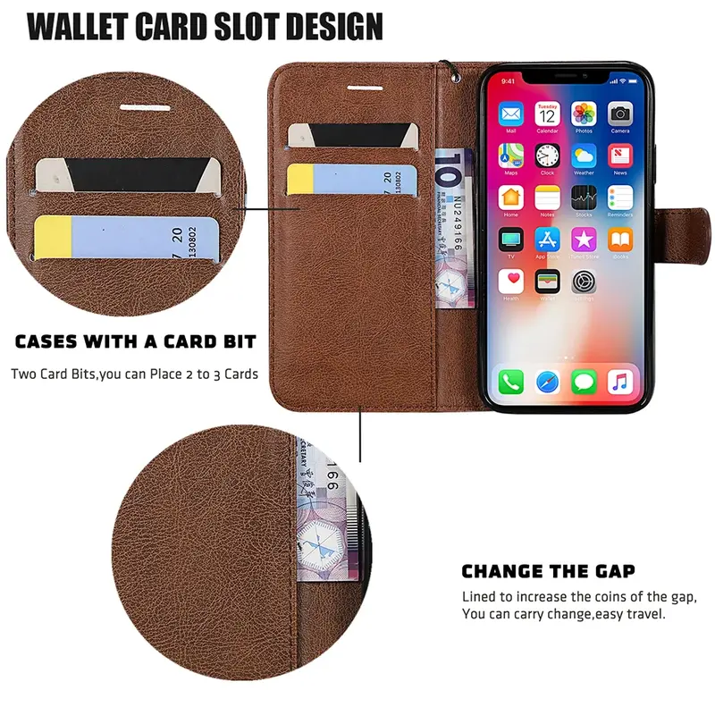 Leather Flip Wallet Case Voor Huawei Honor X7 X8 X9 X10 P50 Pro P8 P9 P10 P20 Lite P30 P40 lite P9 Lite Mini Mate 20 Pro Cover