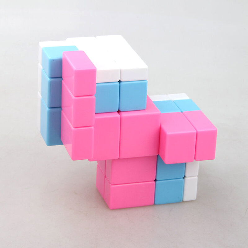 Magic Cube Puzzle Antistress Toys para crianças, cubo de velocidade profissional, brinquedo educativo para menino, azul e rosa, 335