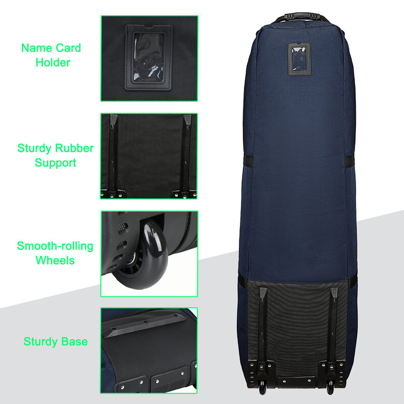 Golf Reisetasche-strap azier fähiges 600d Hochleistungs-Polyester-Oxford-Material, Luft reisetasche mit Rädern und abnehmbarem Schuh fach und