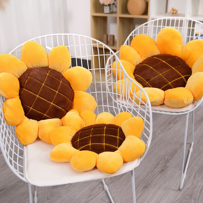 40-70cm Stuffed Soft Plant Sunflower Plush Toys Cute Chair Car Plush Flower Cushion Office Nap Pillow Girls Kids Birthday Gift
