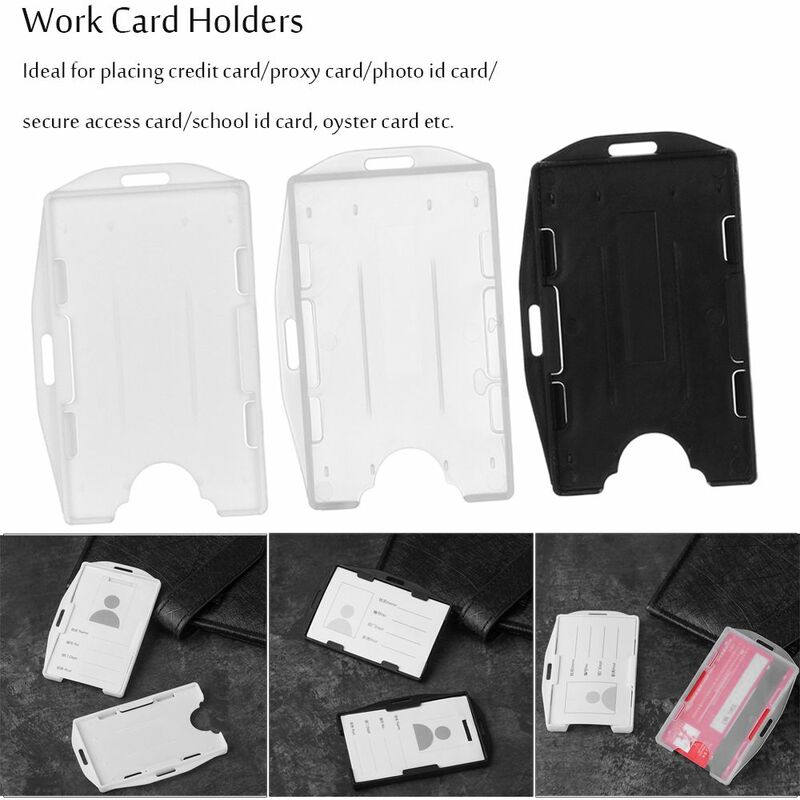 Funda protectora de plástico duro para tarjetas de identificación, funda práctica para tarjetas de trabajo, insignia multiuso, escuela y oficina